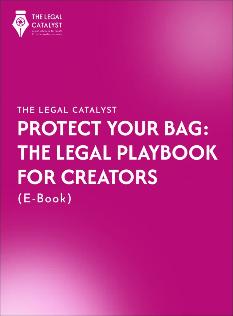 a pink cover for a template protect your bag a legal playbok for creators ebook
